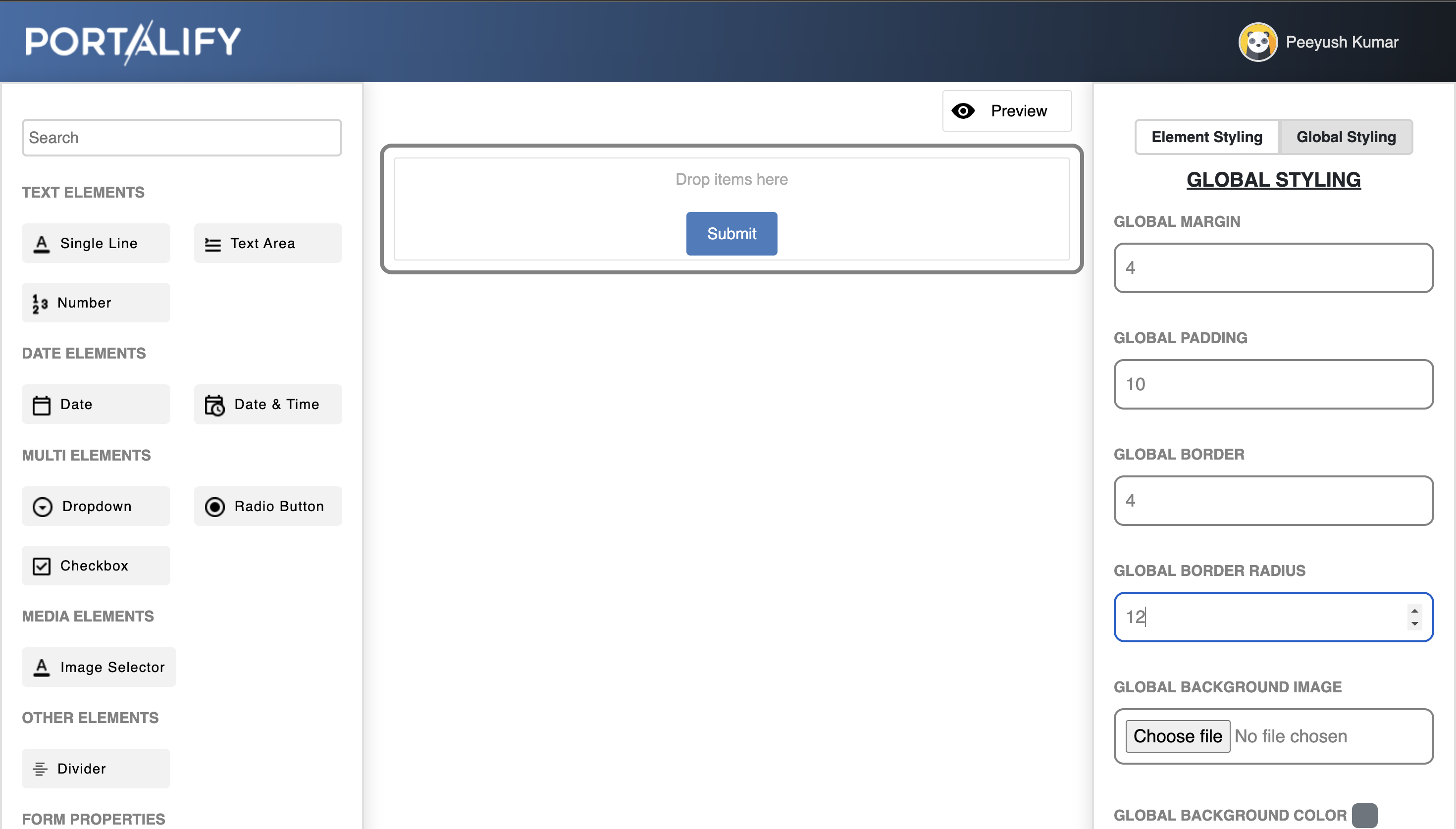 Formbuilder Screen
